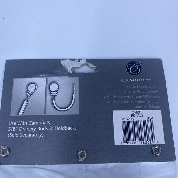 Cambria Classic Complete Orbit Finial in Satin White Set of 2 Cast Zinc Metal - Picture 6 of 6